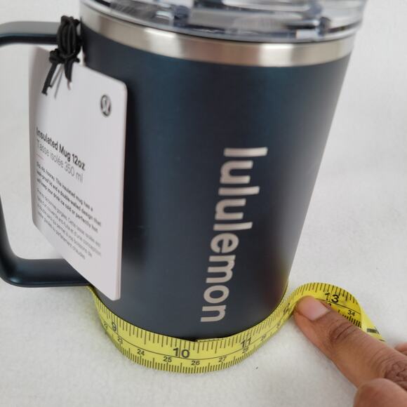 Lululemon Insulated Mug Cup 12oz/350 ml Blue Double-Walled Logo Coffee Cold Hot - Picture 7 of 7